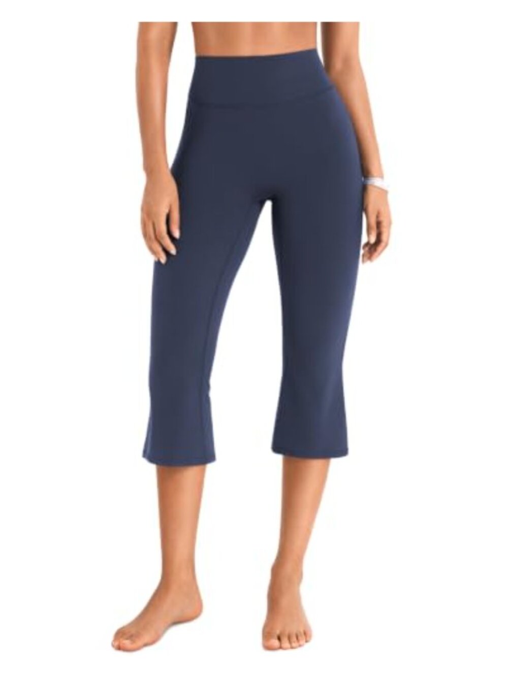 High Waist Capri Flare Leg Yoga Pants Ruched Booty Lifting Athletic Leggings